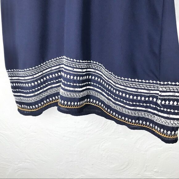 THML Navy with White Embroidery Halter Dress-S - Picture 9 of 12